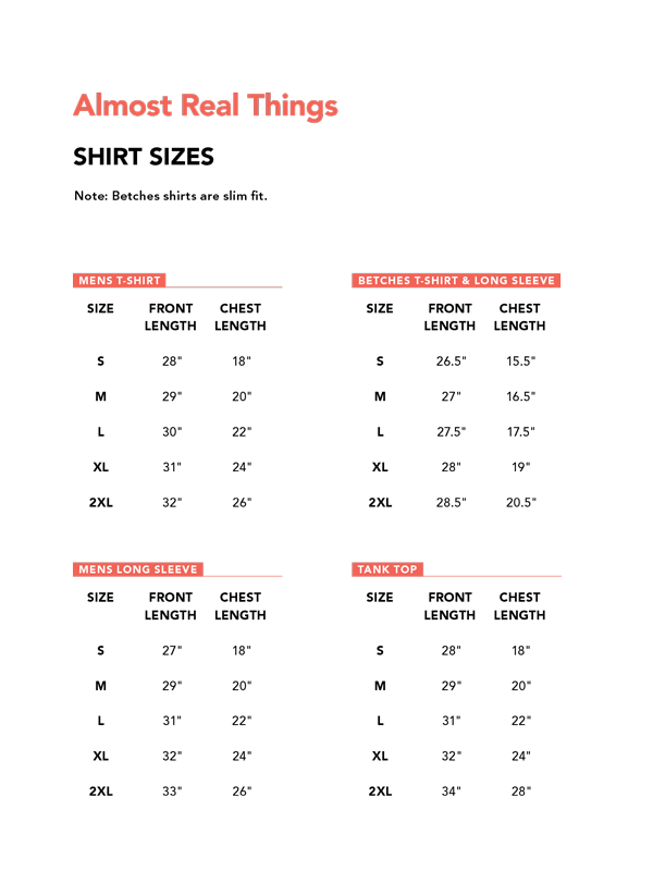 Alstyle Apparel Size Chart