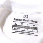 Almost Real Things ART Club Pocket Tee Shirt in White, Tag Detail